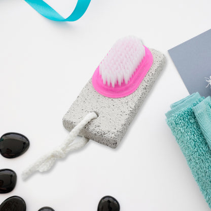9352 Hand And Foot Brush With Pumice Stone To Remove Dead Skin  Callus Stone Foot Scrubber Pedicure Brush For Dead Skin