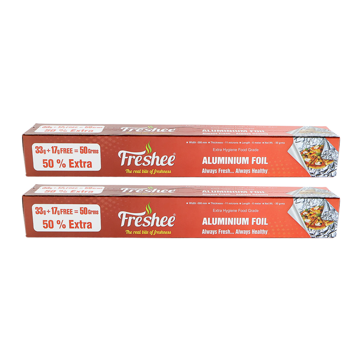 Freshee Premium Aluminium Foil  Twin Pack 2 Pc (Net 50 G Each)