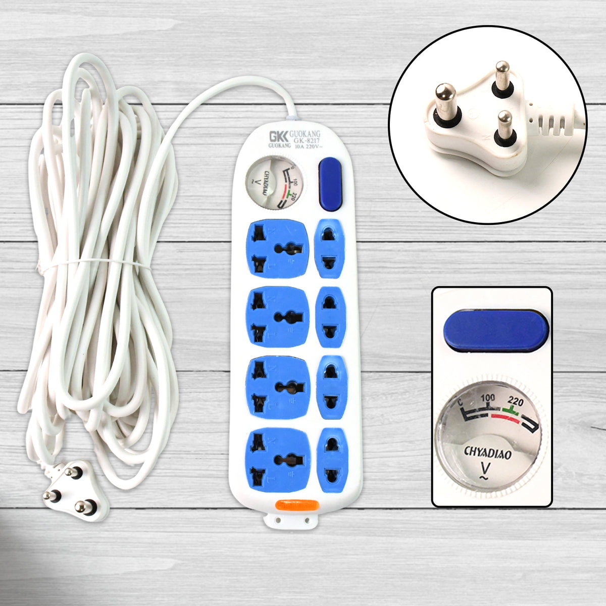 8 Socket Heavy Duty Power Extension Board (10 Mtr.  1 Pc)