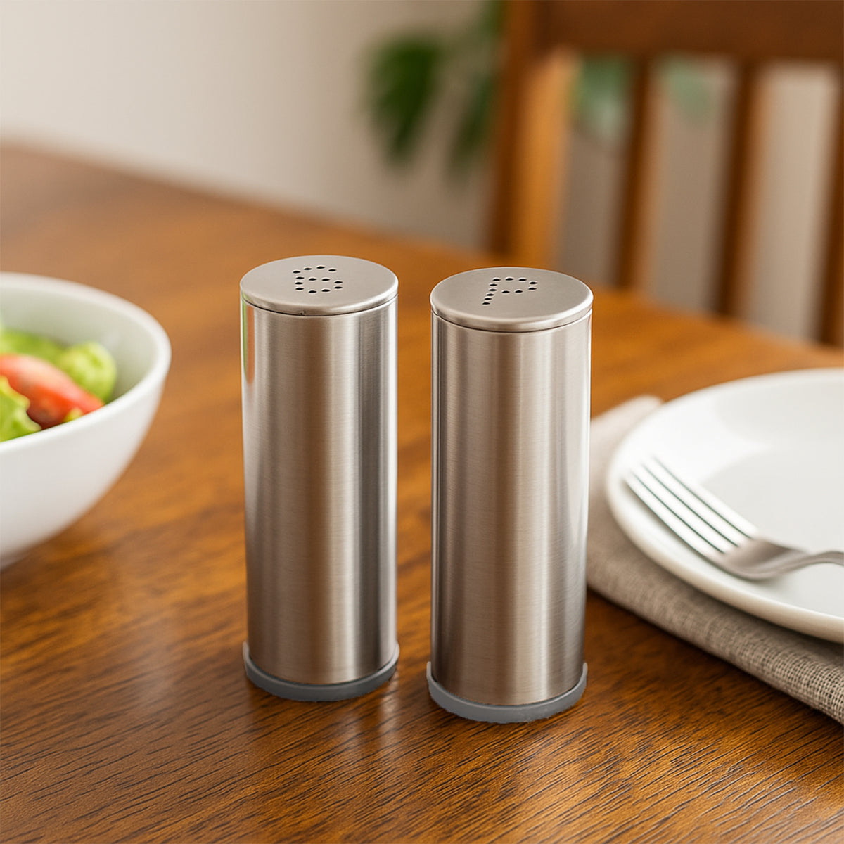 Stainless Steel Salt And Pepper Shaker Set (2 Pc)