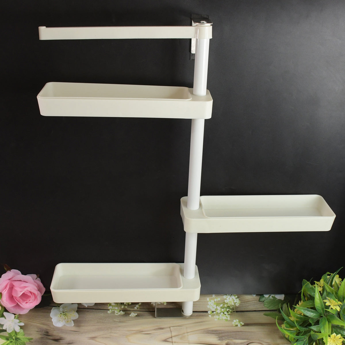 Kitchen Organization Rotating Shelf Storage Racks Multipurpose Adjustable (1 Set)