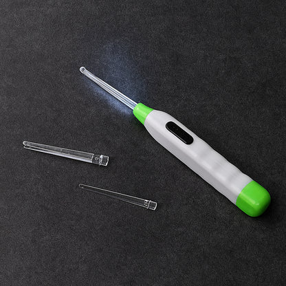 5-in-1 Led Flashlight Earpick With Interchangeable Transparent Ear Wax Removal Heads