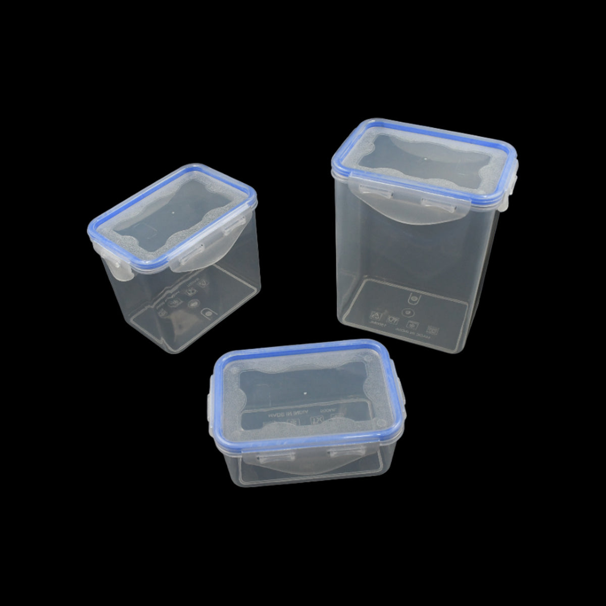 5496  Kitchen Storage Container Set With Food Grade Plastic And Air Seal Lock Lid For Storage Of Grocery Spices Dry Fruits Use For Home Office Restaurant Canteens (3 Piece Set)