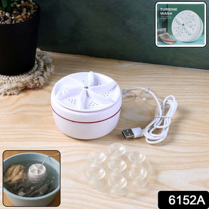 6152a Mini Washing Machine Turbine Washing Machine Door Hinge  Lightweight Turbo Washer With Usb Cable For Home Camping College Rooms Use