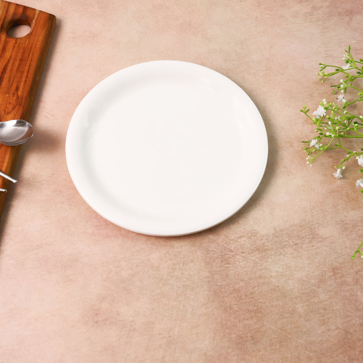 Plastic Round Dinner  Serving Plate  19 Cm (1 Pc)