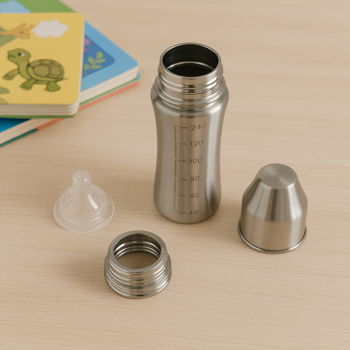 8173 Ganesh Stainless Steel Baby Feeding Bottle Milk Bottle For New Born  Infants  Toddler Up To 3 Years Bfa Free (250 Ml Approx)