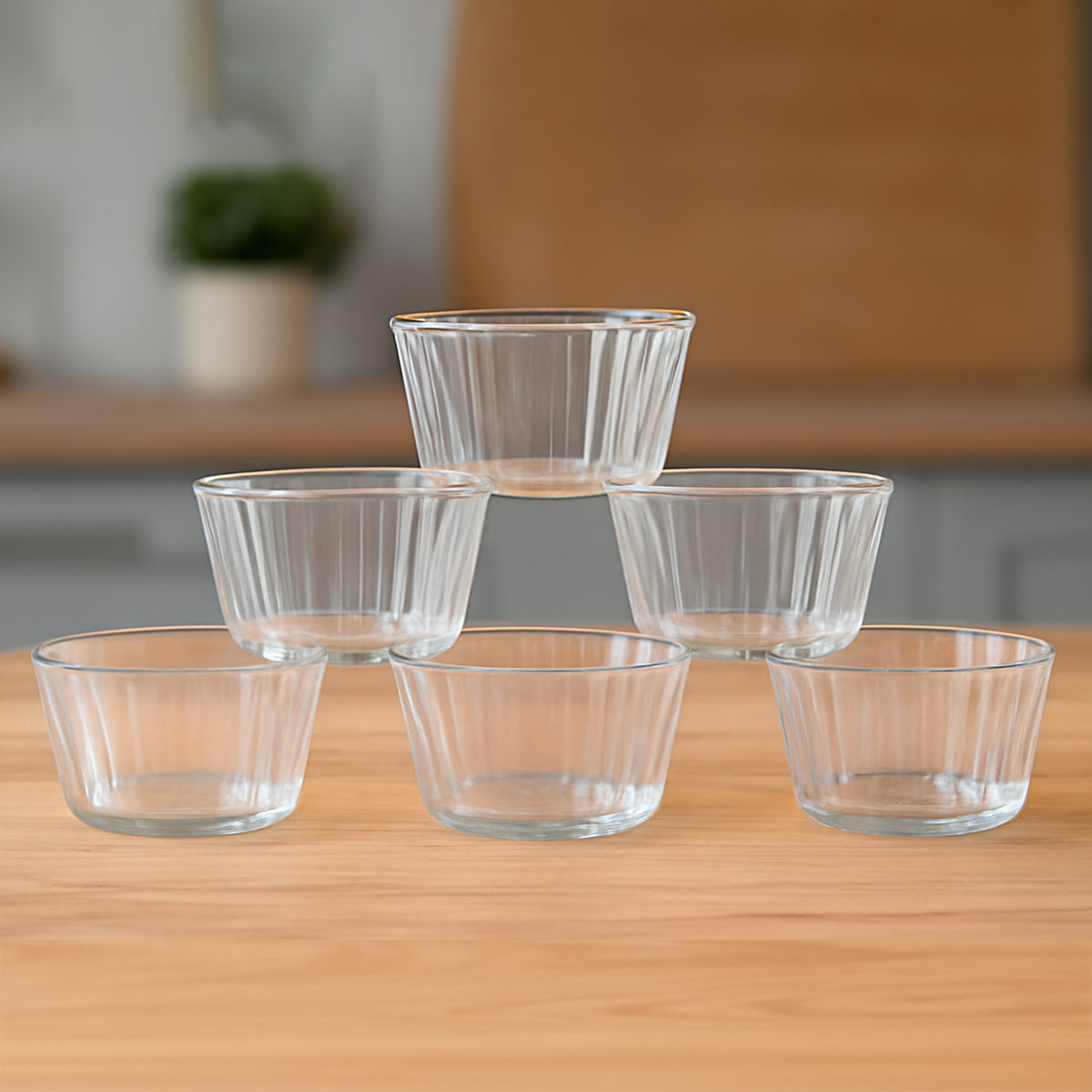 Premium Transparent Plastic Dessert Bowl Set  6 Pieces