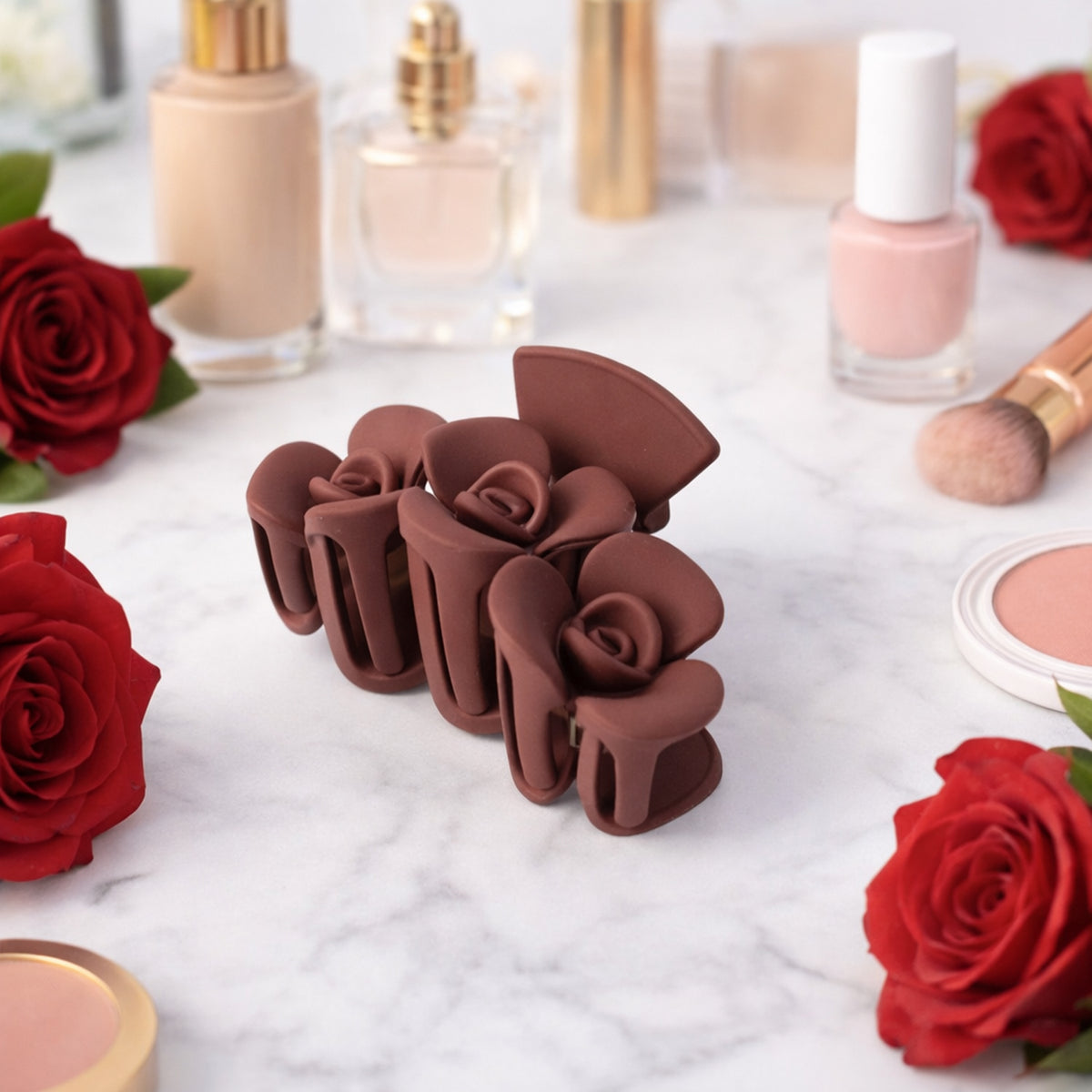 Elegant Rose-shaped Hair Claw Clip For Women  Girls (1 Pc)