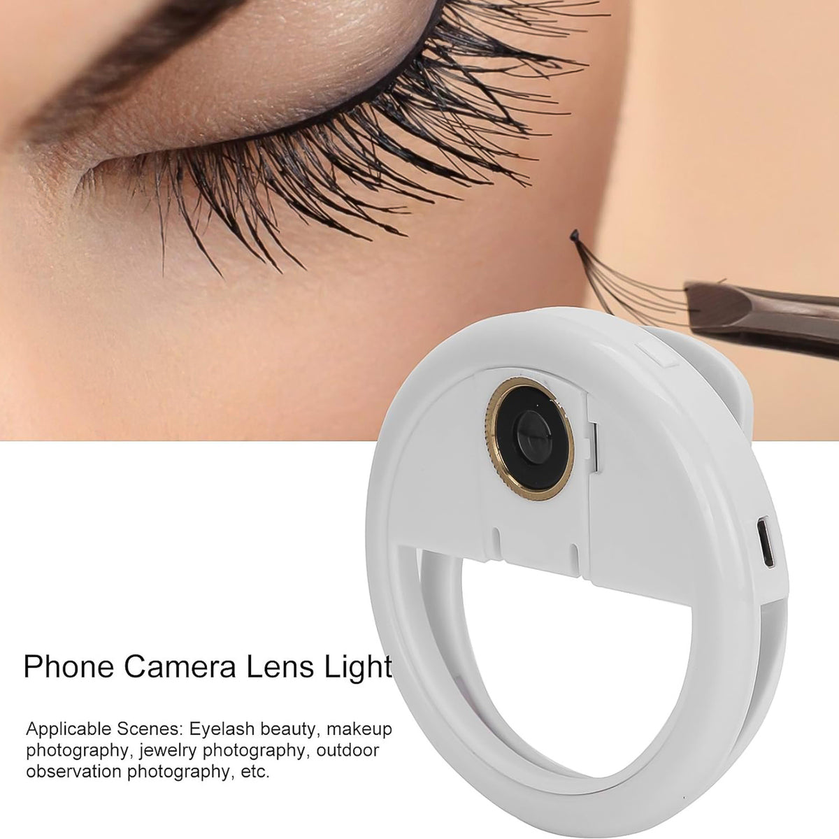 Selfie Flash Ring Light With 3 Level Of Brightness (1 Pc)
