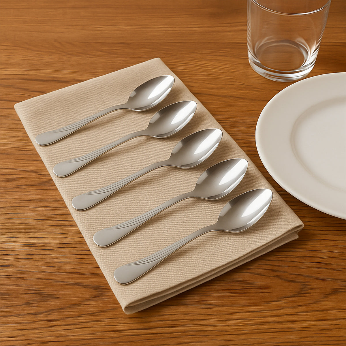 Supermom Diamond Stainless Steel Dining Spoon (6 Pc  Set)