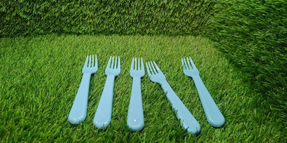 5895  Reusable Premium Heavy Weight Plastic Forks Party Supplies One Size Plastic 5pc Serving Fork Set For Kitchen Travel Home (5pc)