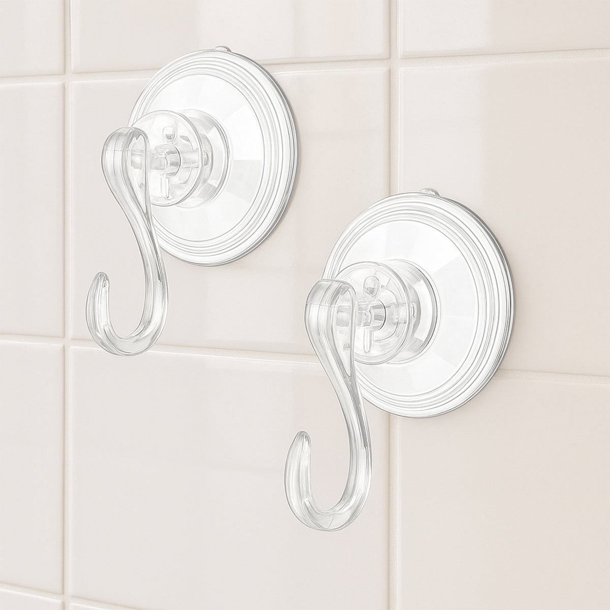 Plastic Suction Cup Hooks (10 Pcs Set)
