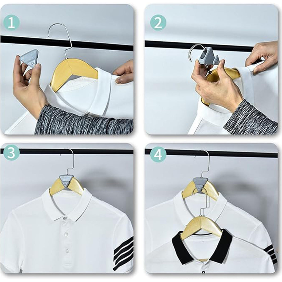 Multi-functional Plastic Triangle Hanger Connector Hooks 5 Pcs Set
