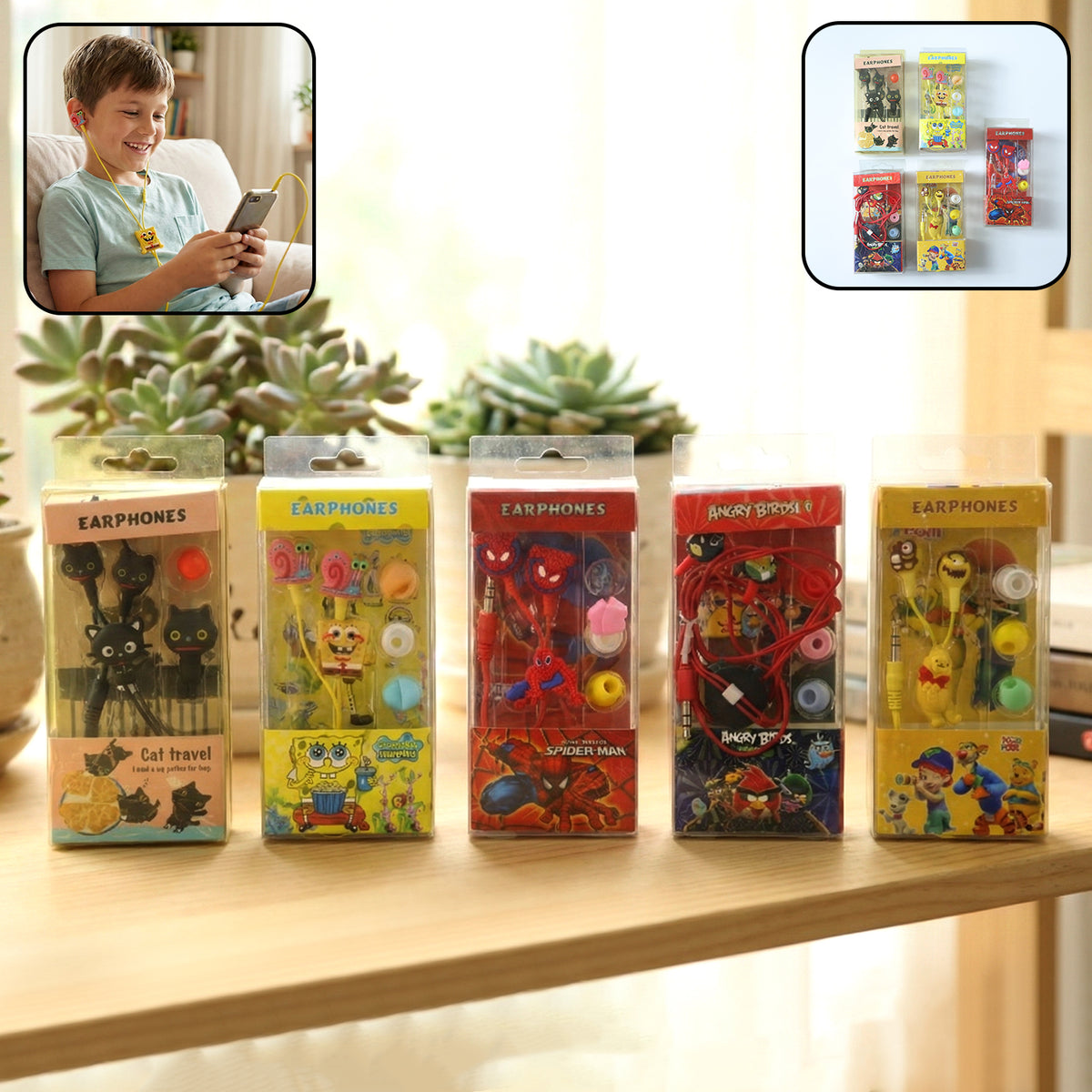 Kids Cartoon-themed Wired Earphones (1 Pc)