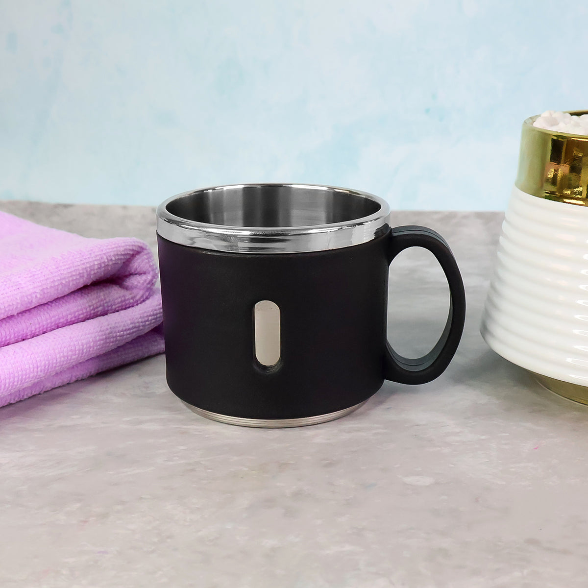 Apex Premium Stainless Steel Double Wall Coffee Mug Gift Set (6 Pc  150 Ml)