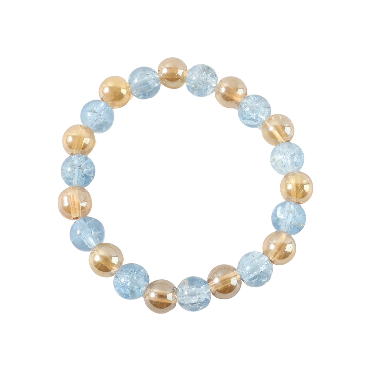 Elegant Dual-tone Crystal Beaded Stretch Bracelet (1 Pc)