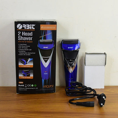 Orbit Rechargeable Electric Foil Shaver 2 Head Shaver With Pop Up Trimmer (1 Pc)