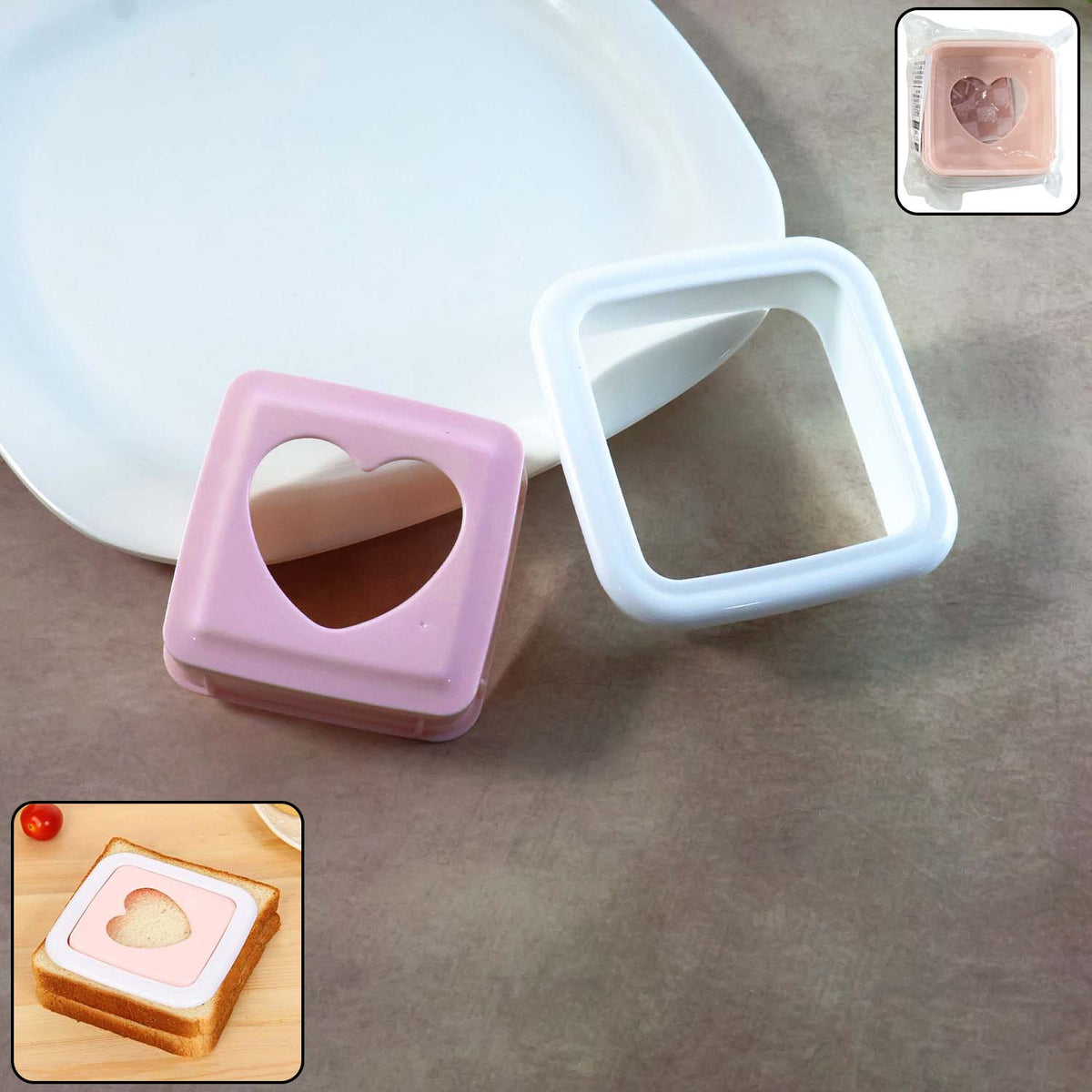 Heart Shape Sandwich Cutter  Bread Press (1 Pc)