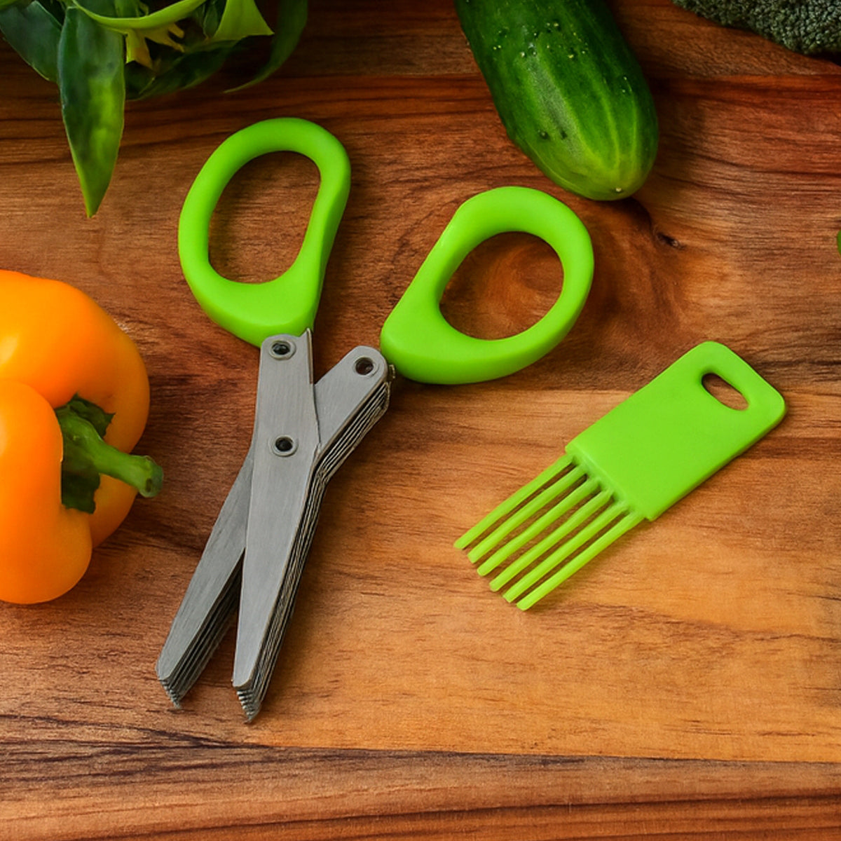 Premium 5-blade Multipurpose Kitchen Scissors With Cleaning Comb