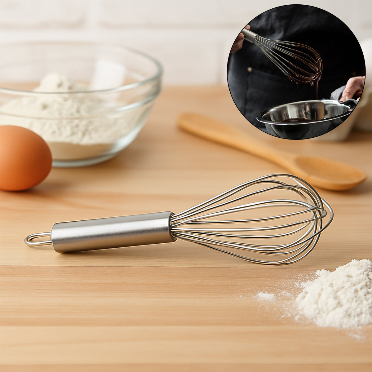 Small Stainless Steel Balloon Whisk (20cm  1 Pc)