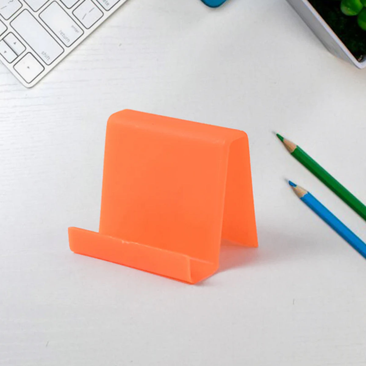 Durable Plastic Mobile Phone Stand With Angled Support (2 Pc  Mix Color)