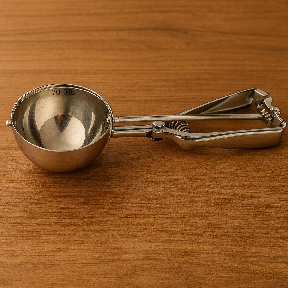 Premium Stainless Steel Ice Cream Scoop With Trigger Release Approx 70 Ml Capacity